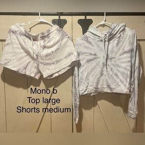 Mono B hoodie & shorts Lounge Set